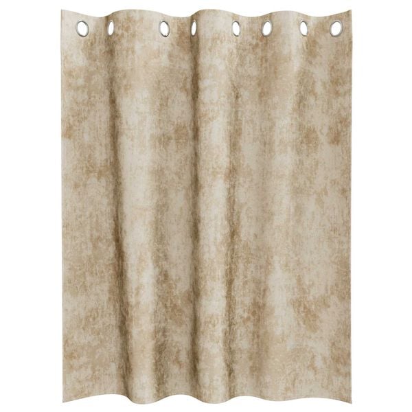 vidaXL Κουρτίνα με κουρτίνες 2 pcs Κρεμ 140 x 140 cm Βελούδο