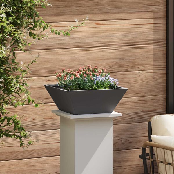 vidaXL Γλάστρα Κήπου Μαύρο 40 x 40 x 15 cm Ατσάλι