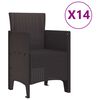 vidaXL Σέτ φαγητού για κήπο 15 pcs Καφέ Rattan Polt
