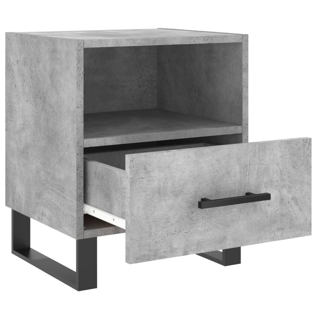 vidaXL Κομοδίνα 2 τεμ. Γκρι Σκυροδεμ. 40 x 35 x 47,5 εκ. Επεξεργ. Ξύλο