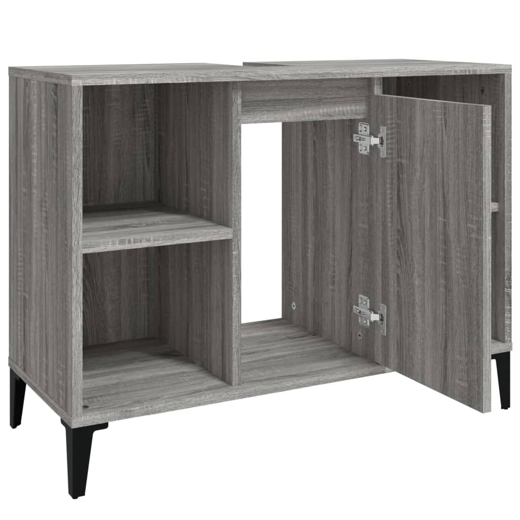 vidaXL Ντουλάπι Νιπτήρα Γκρι Sonoma 80 x 33 x 60εκ. Επεξεργασμένο Ξύλο