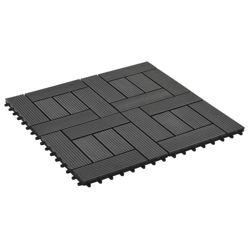vidaXL Πλακάκια Deck 11 τεμ. Μαύρα 30 x 30 εκ. 1 μ² από WPC