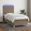 vidaXL &Kappa;&rho;&epsilon;&beta;ά&tau;&iota; Boxspring &mu;&epsilon; &Sigma;&tau;&rho;ώ&mu;&alpha; & LED Taupe 80x200 &epsilon;&kappa;. &Upsilon;&phi;&alpha;&sigma;&mu;ά&tau;&iota;&nu;&omicron;