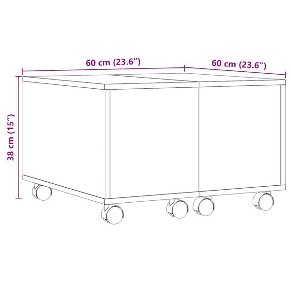 vidaXL Τραπεζάκι Σαλονιού Αρτισιανή Δρυς 60x60x38 εκ. Επεξ. Ξύλο