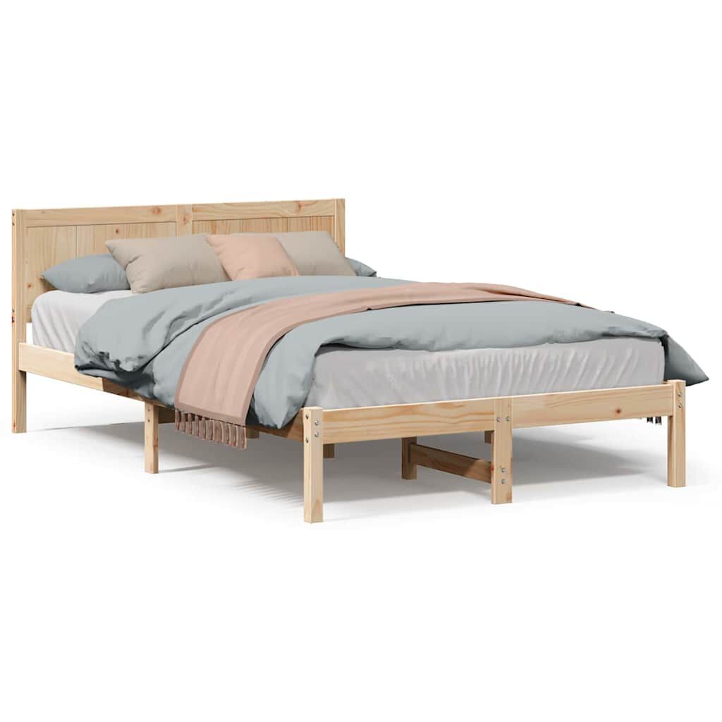 vidaXL Σκελετός Κρεβατιού Καφέ 120 x 190 cm Μασίφ ξύλο πεύκου