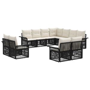 vidaXL &Sigma;&epsilon;&tau; &Kappa;&alpha;&nu;&alpha;&pi;έ &Kappa;ή&pi;&omicron;&upsilon; 11 pcs &Mu;&alpha;ύ&rho;&omicron; &kappa;&alpha;&iota; &Kappa;&rho;&epsilon;&mu; &Lambda;&epsilon;&upsilon;&kappa;ό &sigma;&upsilon;&nu;&theta;&epsilon;&tau;&iota;&kappa;ό &rho;&alpha;&tau;ά&nu;