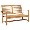 vidaXL Παγκάκι κήπου Φυσικό 110 x 64 x 76.5 εκ Μασίφ ξύλο teak