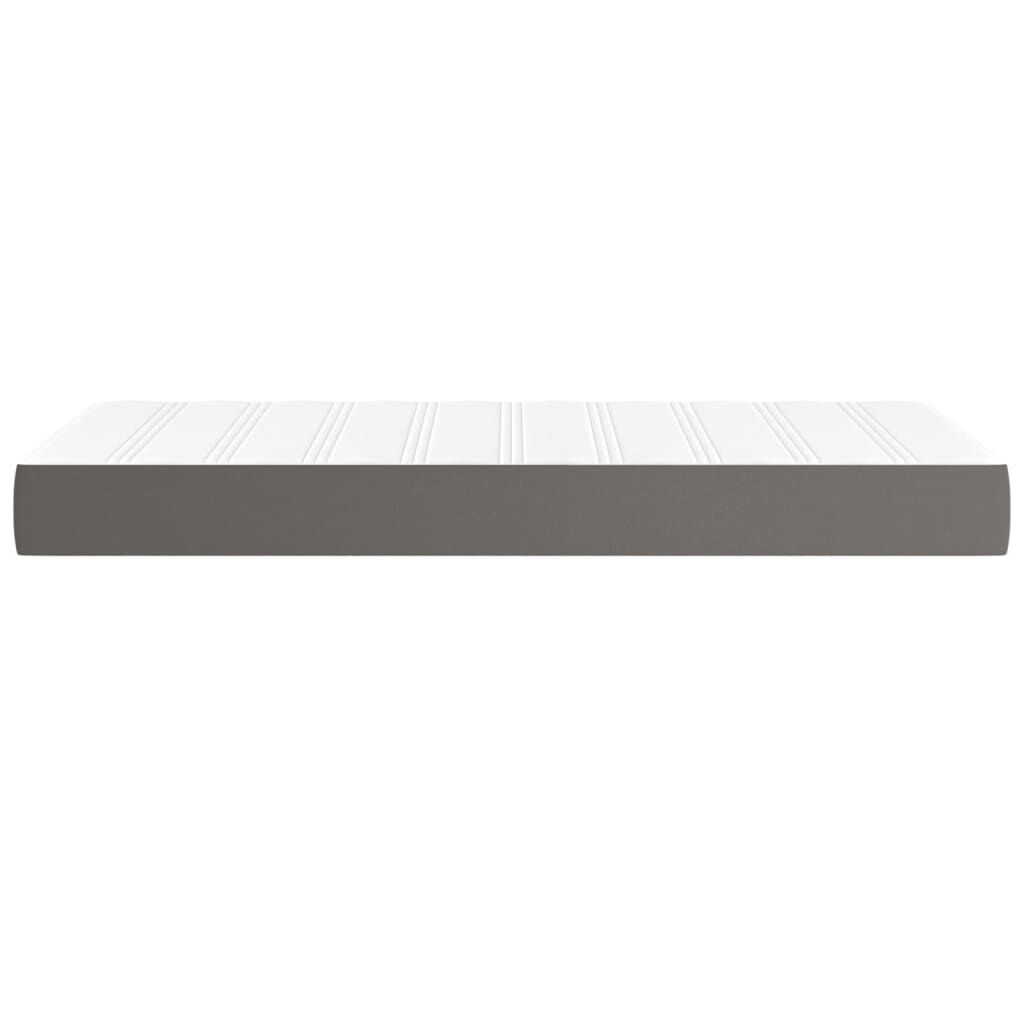 vidaXL Στρώμα με Pocket Springs Γκρι 80x200x20 εκ. Συνθετικό Δέρμα