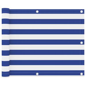 vidaXL Διαχωριστικό Βεράντας Λευκό/Μπλε 75 x 300 εκ. Ύφασμα Oxford