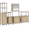 vidaXL Σετ Επίπλων Μπάνιου με ράφι 5 pcs Βελανιδιά Σονομά και Μαύρο