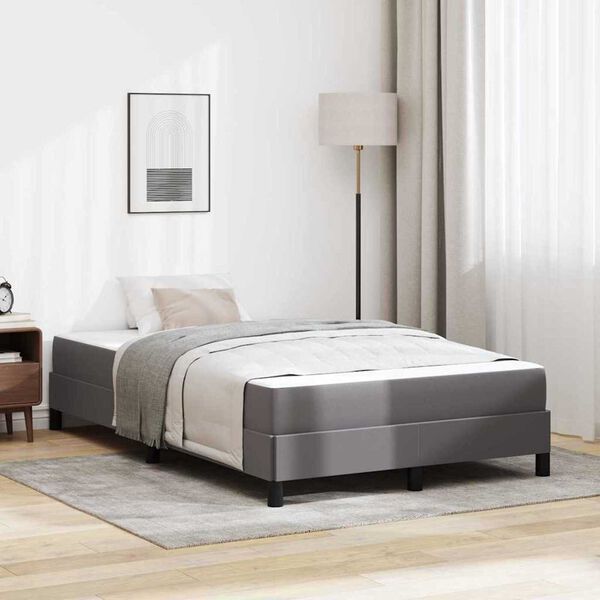 vidaXL Κρεβάτι Άλλο Γκρι 120 x 190 cm Τεχνητό δέρμα