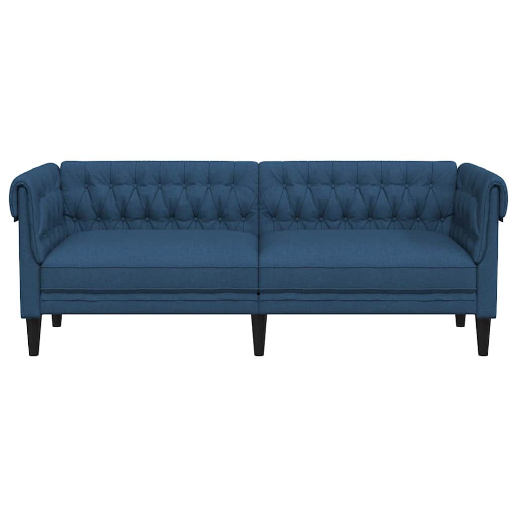 vidaXL Καναπές Τριθέσιος Chesterfield Μπλε Υφασμάτινος
