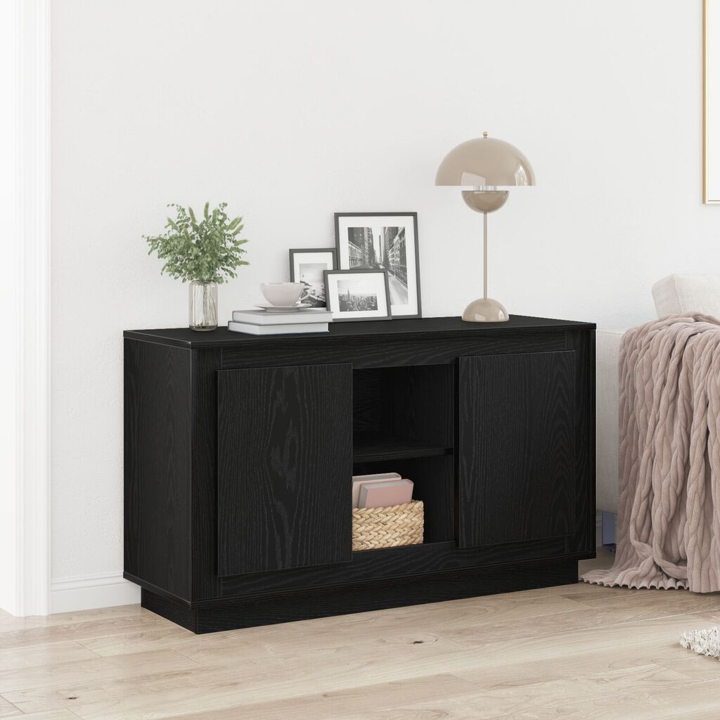 vidaXL Σερβιτόρος Μαύρο Δρύινο 102x35x60 εκ Επεξεργασμένο Ξύλο