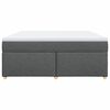 vidaXL Κρεβάτι Boxspring με Στρώμα Σκούρο Γκρι 180x200 εκ Υφασμάτιν