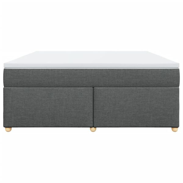 vidaXL Κρεβάτι Boxspring με Στρώμα Σκούρο Γκρι 180x200 εκ Υφασμάτιν