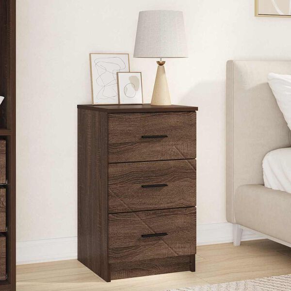 vidaXL Κομοδίνο Καφέ δρυς 38 x 38 x 66 εκ Επεξεργασμένο ξύλο