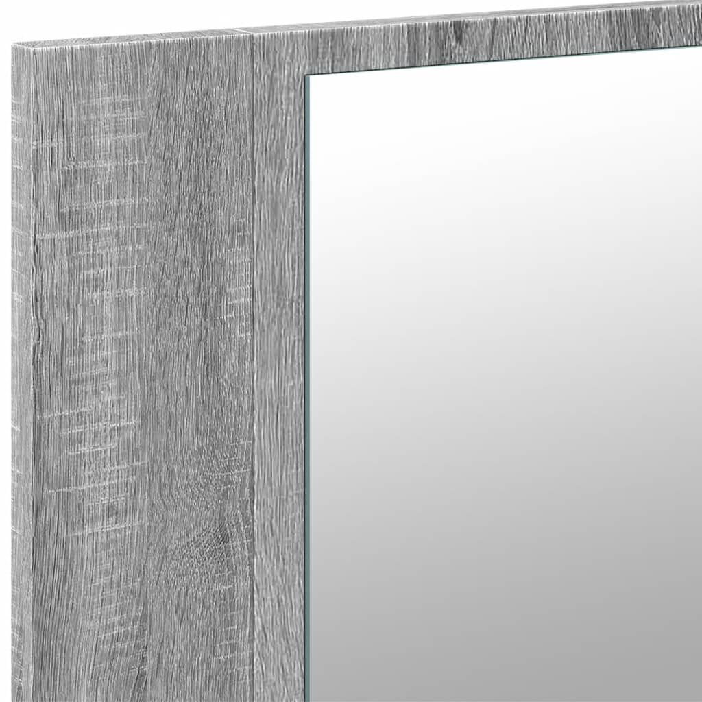vidaXL Ντουλάπι Μπάνιου Καθρέφτη/Φως LED Γκρι Sonoma 80x12x45εκ Ακρυλ.