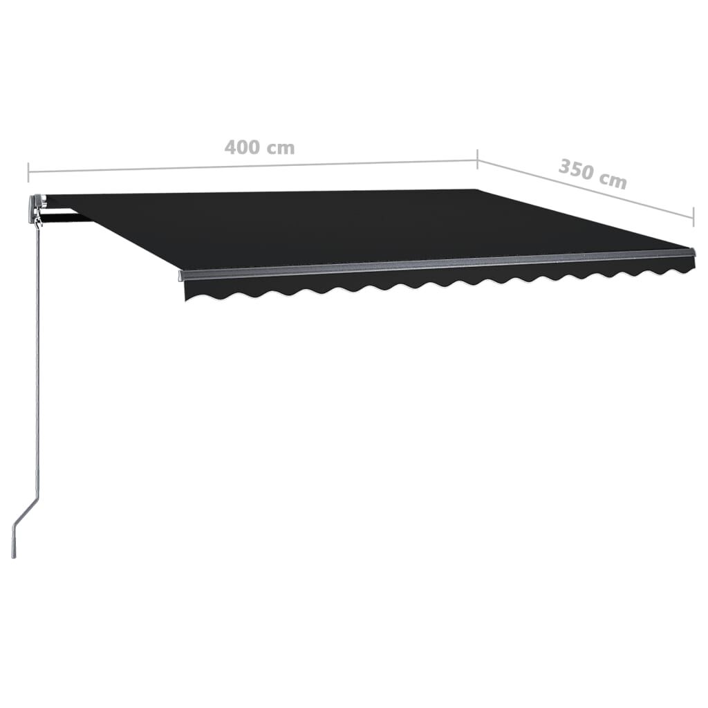 vidaXL Τέντα Αυτόματη Ανεξάρτητη Ανθρακί 400 x 350 εκ.