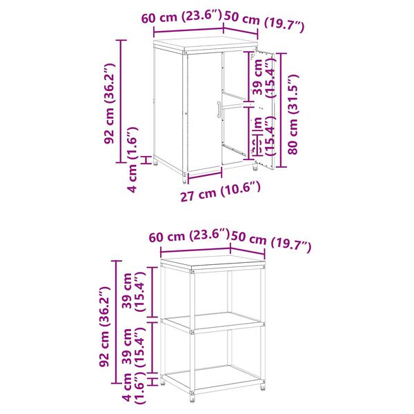 vidaXL Σετ Αποθήκευσης Κουζίνας 2 pcs Ελιά Πράσινη 120 x 50 x 92 εκ.