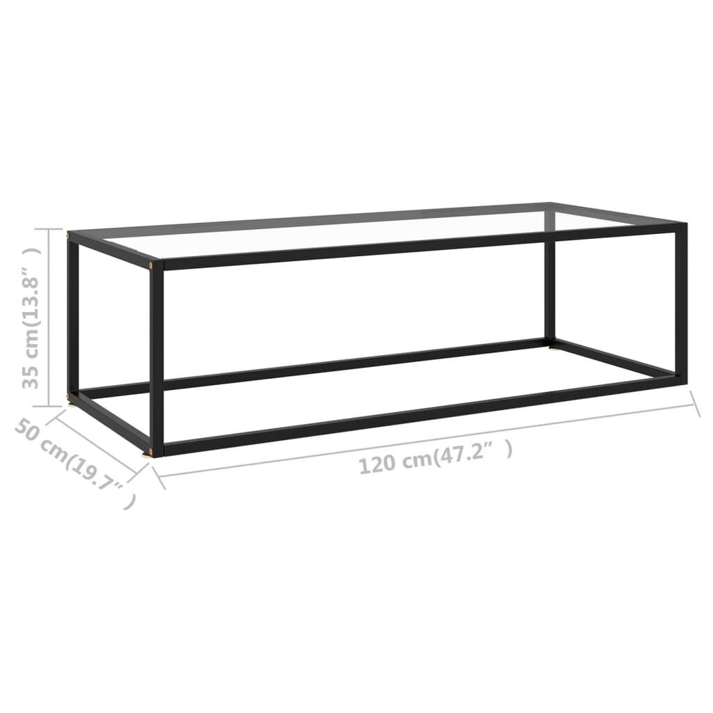 vidaXL Τραπεζάκι Σαλονιού Μαύρο 120 x 50 x 35 εκ. με Ψημένο Γυαλί