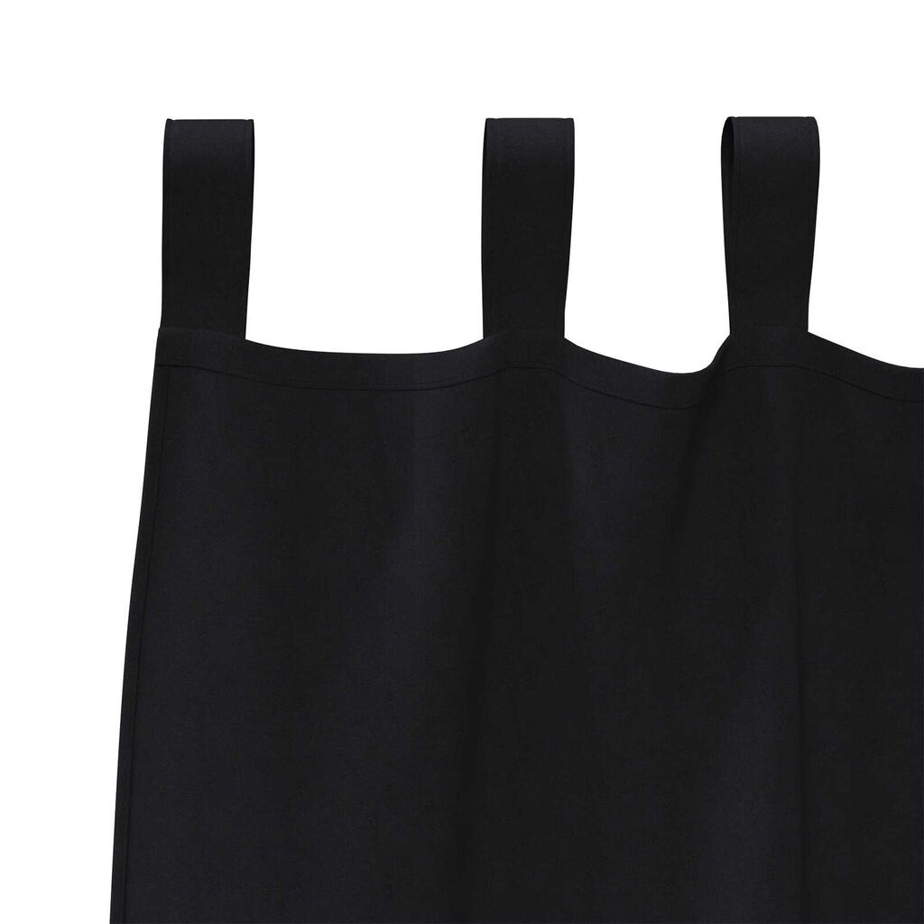 vidaXL Κουρτίνες με κουρτίνες 2 pcs Μαύρο 245 x 140 εκ. Πολυεστέρας