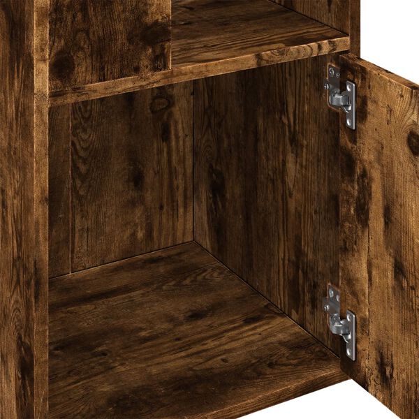 vidaXL Βιβλιοθήκη Καπνιστή Δρυς 40x36x189 εκ. από Επεξεργασμένο Ξύλο