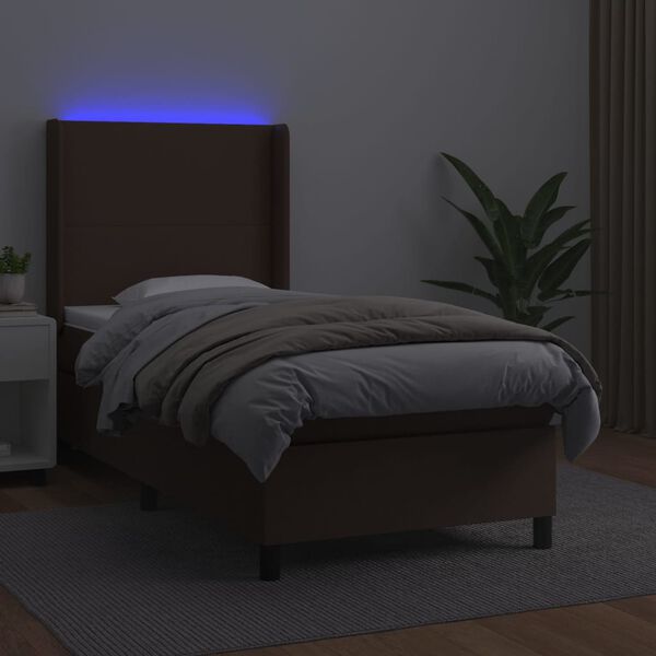 vidaXL &Kappa;&rho;&epsilon;&beta;ά&tau;&iota; Boxspring &mu;&epsilon; &Sigma;&tau;&rho;ώ&mu;&alpha; & LED &Kappa;&alpha;&phi;έ 100x200 &epsilon;&kappa;. &Sigma;&upsilon;&nu;&theta;. &Delta;έ&rho;&mu;&alpha;