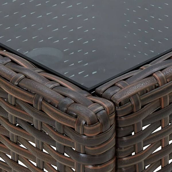 vidaXL Τραπέζι Κήπου Καφέ 75 x 40 x 37 εκ. από Συνθετικό Ρατάν