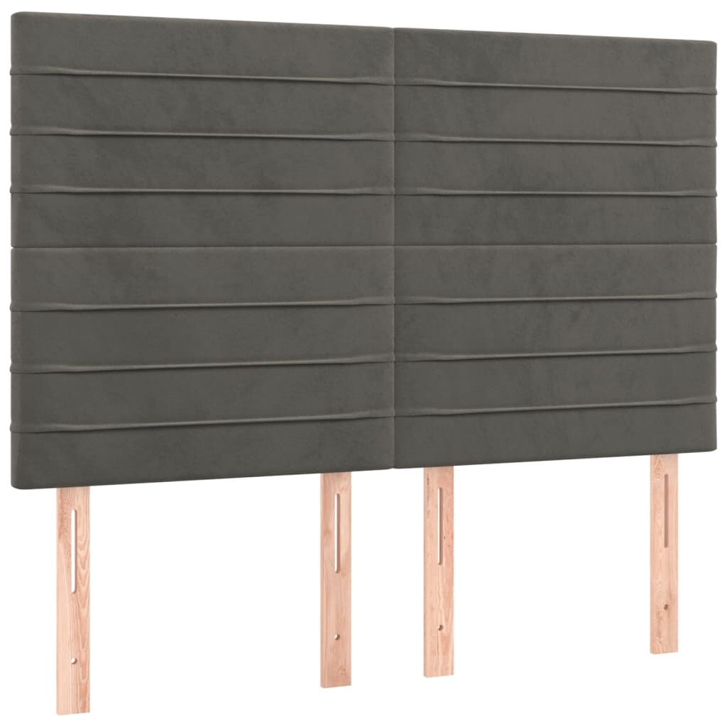 vidaXL Κρεβάτι Boxspring με Στρώμα Σκούρο Γκρι 140x200 εκ. Βελούδινο