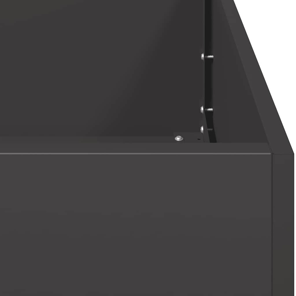 vidaXL Ζαρντινιέρα Μαύρη 100x100x30 εκ. από Χάλυβα