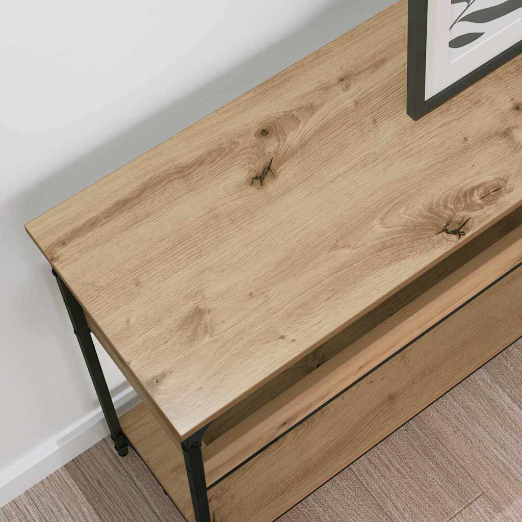 vidaXL Τραπέζι κονσόλας με ράφι artisan δρυς 100 x 29 x 75 εκ.