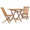 vidaXL Σέτ φαγητού για κήπο 2 pcs Καφέ Μασίφ ξύλο teak