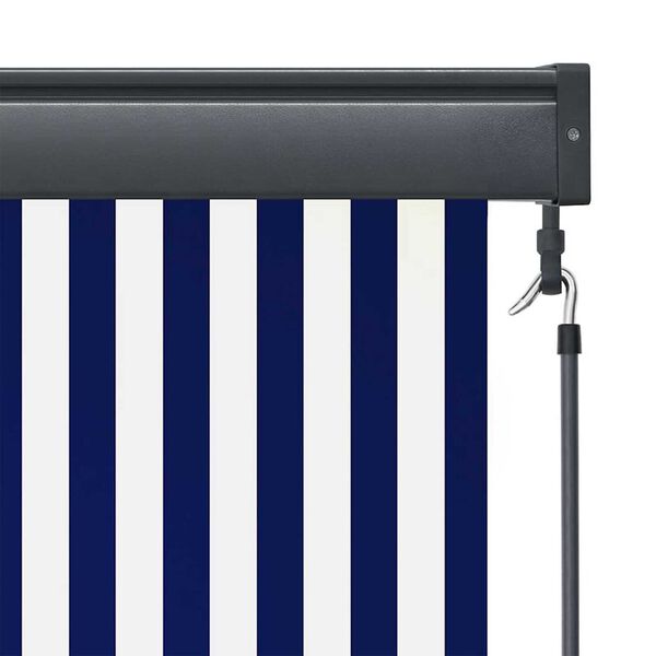 vidaXL Εξωτερικό ρολό Ριγέ Μπλε και λευκό 180 x 250 cm ύφασμα
