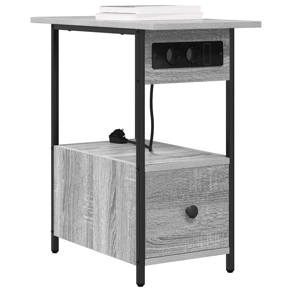 vidaXL Κομοδίνο Γκρι sonoma 60 x 30 x 61 εκ Επεξεργασμένο ξύλο