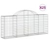 vidaXL Συρματοκιβώτια Τοξωτά 25 τεμ. 200x30x80/100 εκ. Γαλβαν. Ατσάλι