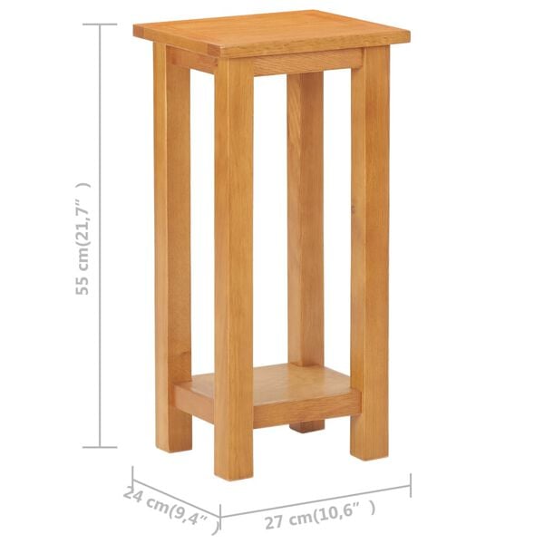 vidaXL Τραπέζι Βοηθητικό 27 x 24 x 55 εκ. από Μασίφ Ξύλο Δρυός