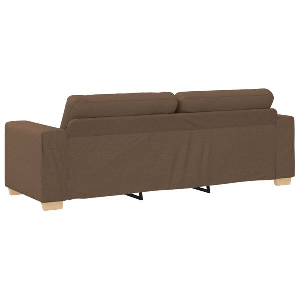 vidaXL Σετ Καναπέ με μαξιλάρι με μαξιλάρι 3 pcs Καφέ ύφασμα