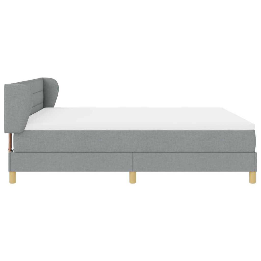 Κρεβάτι Box Spring VidaXL με Στρώμα σε Ανοιχτό Γκρι 180x200 εκ. Ύφασμα