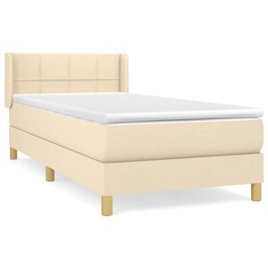 vidaXL &Kappa;&rho;&epsilon;&beta;ά&tau;&iota; Boxspring &mu;&epsilon; &Sigma;&tau;&rho;ώ&mu;&alpha; &Kappa;&rho;&epsilon;&mu; 100 x 200 &epsilon;&kappa;. &Upsilon;&phi;&alpha;&sigma;&mu;ά&tau;&iota;&nu;&omicron;