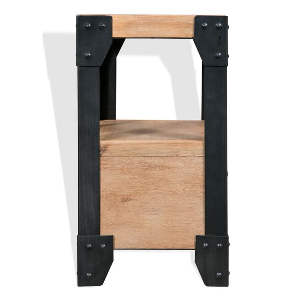 vidaXL Κομοδίνο 40 x 30 x 54 εκ. από Μασίφ Ξύλο Ακακίας και Ατσάλι