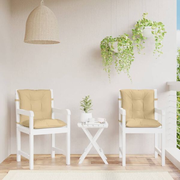 vidaXL Μαξιλάρια Καρέκλας με Πλάτη 2 τεμ. Μπεζ 100x50x7εκ. Ύφασμα
