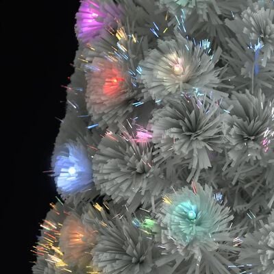 vidaXL Χριστουγεν Δέντρο Τεχνητό Προφωτισμένο Οπτικές Ίνες Λευκό 210εκ