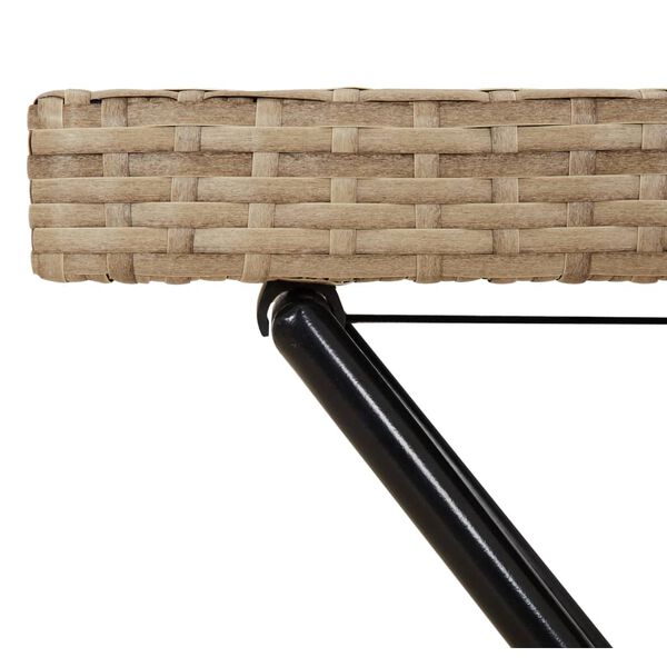 vidaXL Τραπέζι Δίσκος Πτυσσόμενο Μπεζ 65x40x75 εκ. Συνθετικό Ρατάν