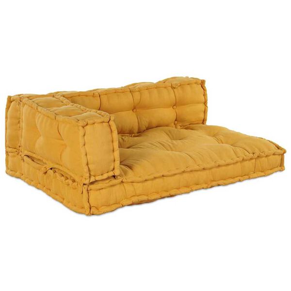 vidaXL Μαξιλάρι για καναπέ παλέτας 3 pcs Κίτρινο ύφασμα