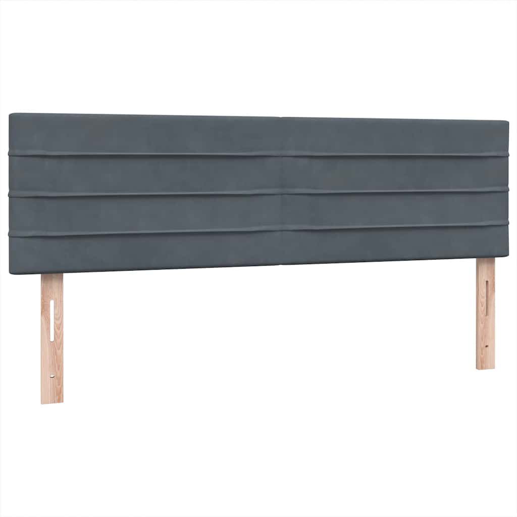 vidaXL Box Spring Κρεβάτι με στρώμα Σκούρο γκρι 160x220 cm Βελούδινο