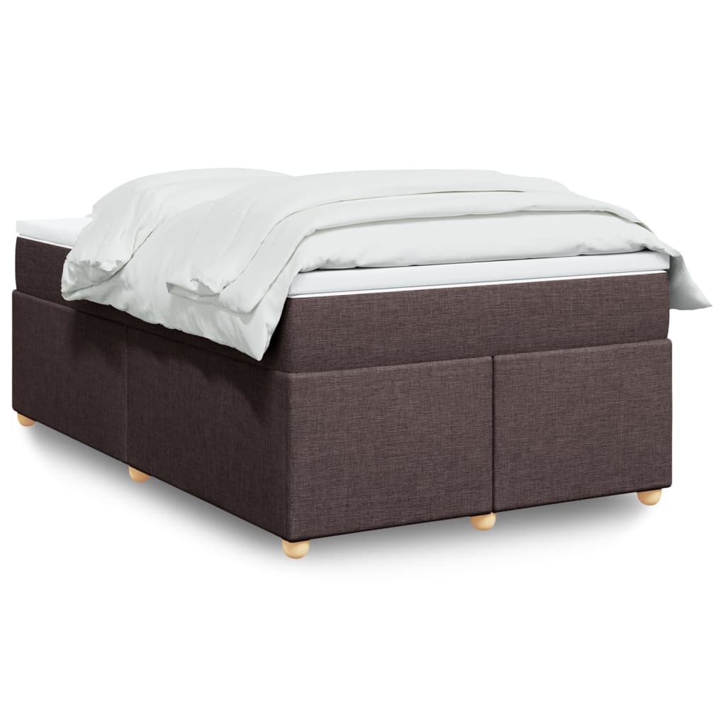 vidaXL Κρεβάτι Boxspring με Στρώμα Σκούρο Καφέ 120x200 εκ. Υφασμάτινο