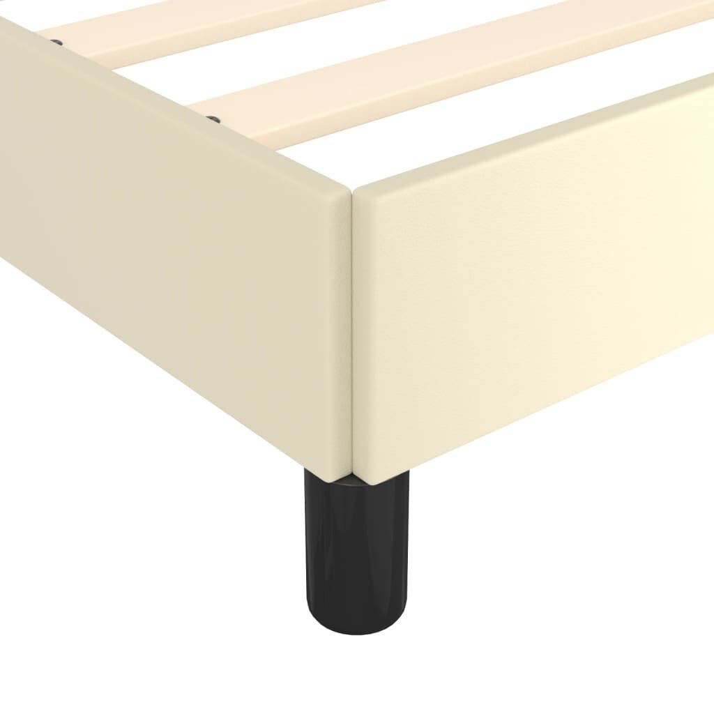vidaXL Πλαίσιο Κρεβατιού με Κεφαλάρι Κρεμ 160x200 εκ. Συνθετικό Δέρμα