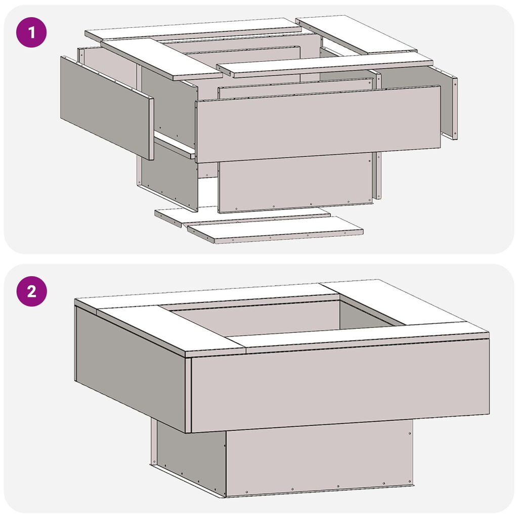 vidaXL Τετράγωνη Μαύρη Εστία Φωτιάς 80x80x40 εκ. από Ατσάλι