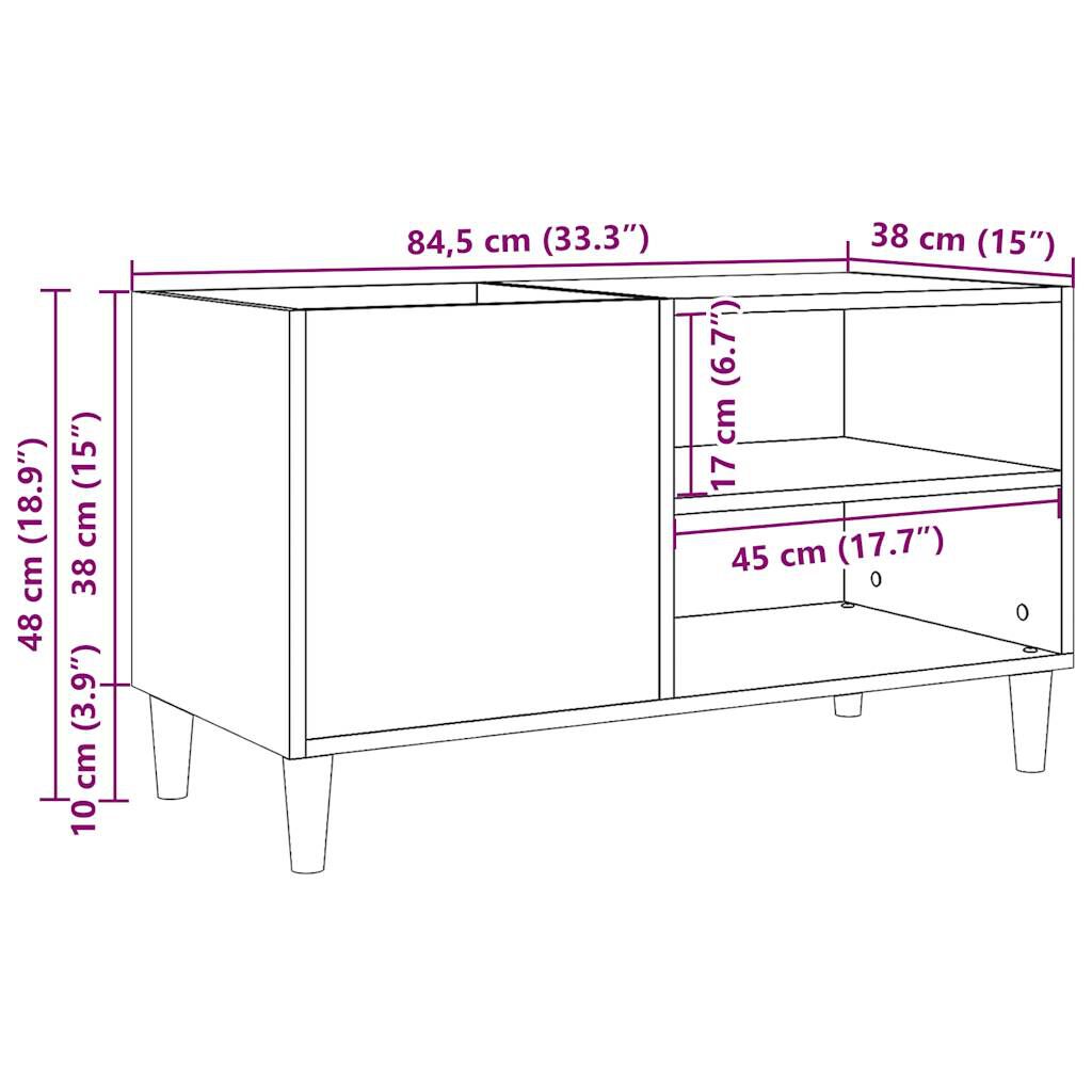 ντουλάπι δίσκων vidaXL Δρυς τεχνίτης 84,5x38x48 cm Κατασκευασμένο ξύλο