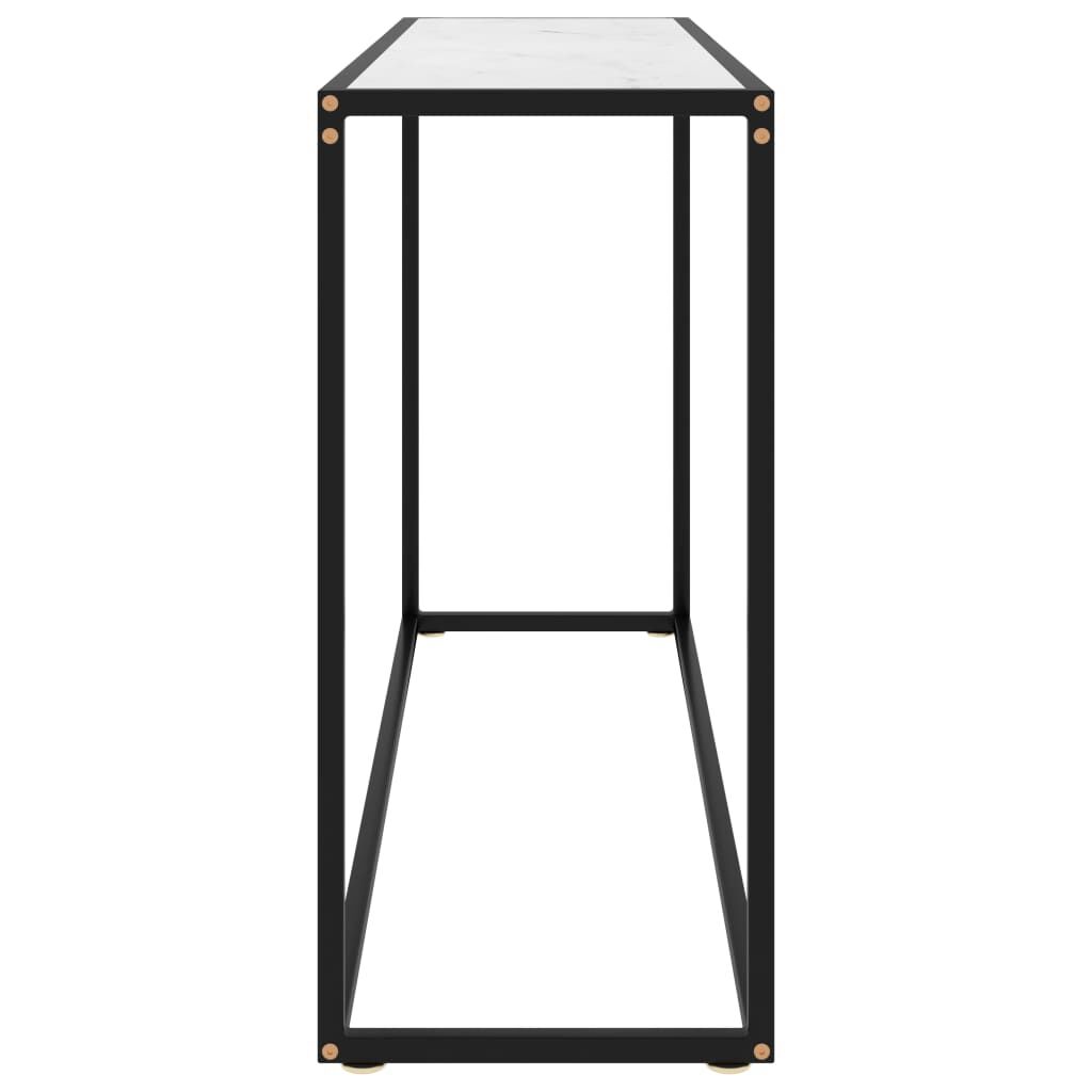 vidaXL Τραπέζι Κονσόλα Λευκό 120 x 35 x 75 εκ. από Ψημένο Γυαλί